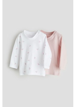 H & M - Dżersejowy top z długim rękawem 2-pak - Różowy ze sklepu H&M w kategorii Kaftaniki i bluzki - zdjęcie 169677771