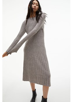H & M - Sukienka z dzianiny w prążki - Brązowy ze sklepu H&M w kategorii Sukienki - zdjęcie 169677804