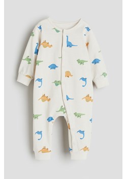 H & M - Wzorzysta piżama jednoczęściowa - Beżowy ze sklepu H&M w kategorii Pajacyki - zdjęcie 169677823