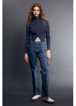 H & M - Rozszerzane spodnie cargo - Niebieski ze sklepu H&M w kategorii Spodnie damskie - zdjęcie 169677862