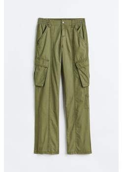 H & M - Płócienne spodnie cargo - Zielony ze sklepu H&M w kategorii Spodnie damskie - zdjęcie 169677904