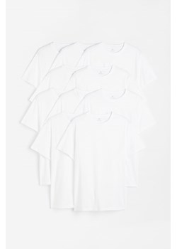H & M - T-shirt z okrągłym dekoltem Regular Fit 10-pak - Biały ze sklepu H&M w kategorii T-shirty męskie - zdjęcie 169677920