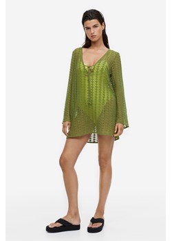 H & M - Tunika plażowa o wyglądzie szydełkowej robótki - Zielony ze sklepu H&M w kategorii Odzież plażowa - zdjęcie 169677961