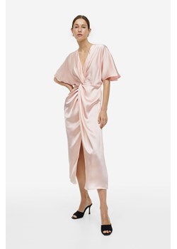 H & M - Drapowana sukienka satynowa - Różowy ze sklepu H&M w kategorii Sukienki - zdjęcie 169678001
