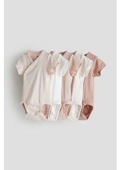 H & M - Bawełniane body 5-pak - Różowy ze sklepu H&M w kategorii Body niemowlęce - zdjęcie 169678263