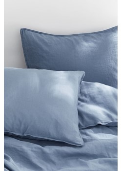 H & M - Komplet podwójnej pościeli z domieszką lnu - Niebieski ze sklepu H&M w kategorii Pościele - zdjęcie 169678270