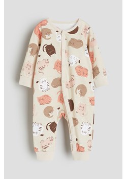 H & M - Wzorzysta piżama jednoczęściowa - Beżowy ze sklepu H&M w kategorii Pajacyki - zdjęcie 169678282