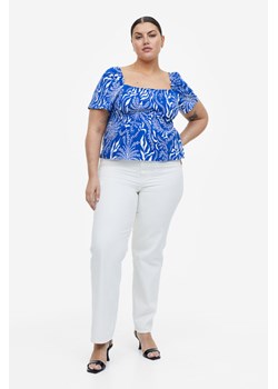 H & M - Elastycznie marszczony top - Niebieski ze sklepu H&M w kategorii Bluzki damskie - zdjęcie 169678330