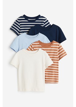 H & M - Bawełniany T-shirt 5-pak - Pomarańczowy ze sklepu H&M w kategorii Bluzki dziewczęce - zdjęcie 169678390