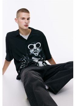 H & M - Koszula z krótkim rękawem Relaxed Fit - Czarny ze sklepu H&M w kategorii Koszule męskie - zdjęcie 169678393