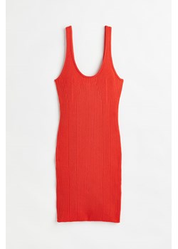 H & M - Sukienka bodycon z dzianiny w prążki - Pomarańczowy ze sklepu H&M w kategorii Sukienki - zdjęcie 169678431