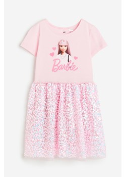 H & M - Dżersejowa sukienka z cekinowym dołem - Różowy ze sklepu H&M w kategorii Sukienki dziewczęce - zdjęcie 169678481