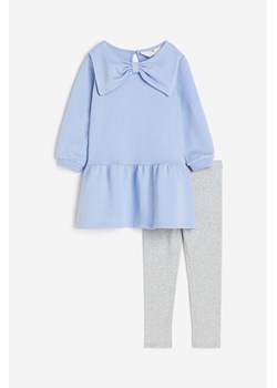 H & M - Komplet 2-częściowy z sukienką i legginsami - Niebieski ze sklepu H&M w kategorii Komplety dziewczęce - zdjęcie 169678534