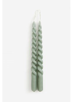 H & M - Spiralna świeca 2-pak - Zielony ze sklepu H&M w kategorii Świece i dyfuzory - zdjęcie 169678594