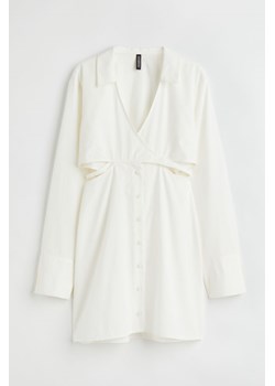 H & M - Popelinowa sukienka z bawełny - Biały ze sklepu H&M w kategorii Sukienki - zdjęcie 169678624