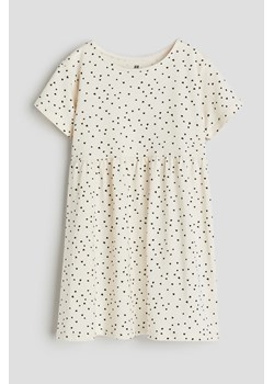 H & M - Sukienka z bawełnianego dżerseju - Beżowy ze sklepu H&M w kategorii Sukienki dziewczęce - zdjęcie 169678632