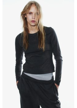 H & M - Top z długim rękawem - Szary ze sklepu H&M w kategorii Bluzki damskie - zdjęcie 169678640