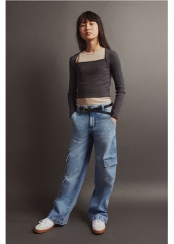 H & M - Dżinsy cargo Wide Leg Loose Fit - Niebieski ze sklepu H&M w kategorii Spodnie dziewczęce - zdjęcie 169678720