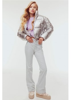 H & M - Rozszerzane spodnie z diagonalu - Szary ze sklepu H&M w kategorii Spodnie damskie - zdjęcie 169678820