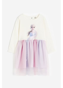 H & M - Dżersejowa sukienka z tiulem - Biały ze sklepu H&M w kategorii Sukienki dziewczęce - zdjęcie 169678852