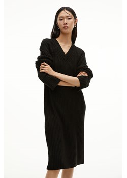H & M - Sukienka z dzianiny w prążki - Czarny ze sklepu H&M w kategorii Sukienki - zdjęcie 169678854