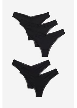 H & M - Figi brazilian 5-pak - Czarny ze sklepu H&M w kategorii Majtki damskie - zdjęcie 169678923