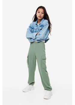 H & M - Joggersy cargo - Zielony ze sklepu H&M w kategorii Spodnie dziewczęce - zdjęcie 169678983