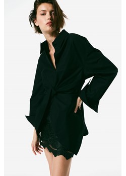 H & M - Koszula z węzłem - Czarny ze sklepu H&M w kategorii Koszule damskie - zdjęcie 169678993