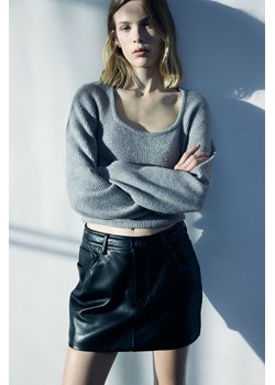 H & M - Sweter o splocie w prążki - Turkusowy ze sklepu H&M w kategorii Swetry damskie - zdjęcie 169679051