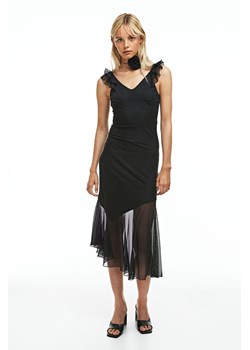 H & M - Frill-trimmed mesh dress - Czarny ze sklepu H&M w kategorii Sukienki - zdjęcie 169679294