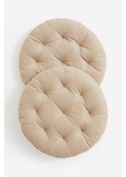 H & M - Okrągła poduszka na krzesło 2-pak - Brązowy ze sklepu H&M w kategorii Tekstylia ogrodowe - zdjęcie 169679310