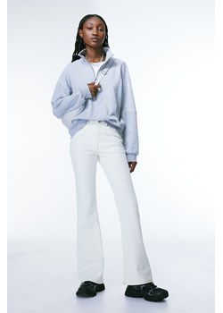 H & M - Rozszerzane spodnie z diagonalu - Biały ze sklepu H&M w kategorii Spodnie damskie - zdjęcie 169679360