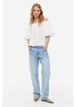 H & M - Bluzka z odkrytymi ramionami - Biały ze sklepu H&M w kategorii Bluzki damskie - zdjęcie 169679381