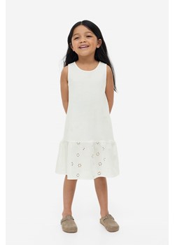 H & M - Bawełniana sukienka trapezowa - Biały ze sklepu H&M w kategorii Sukienki dziewczęce - zdjęcie 169679462