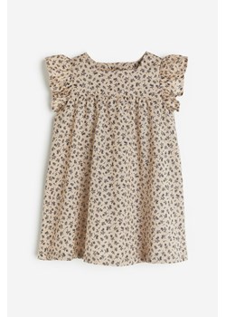 H & M - Sukienka z falbankowym rękawem - Beżowy ze sklepu H&M w kategorii Sukienki niemowlęce - zdjęcie 169679540