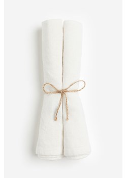 H & M - Tekstylna serwetka z domieszką lnu 2-pak - Biały ze sklepu H&M w kategorii Akcesoria kuchenne - zdjęcie 169679564