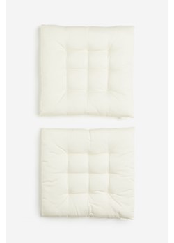 H & M - Bawełniana poduszka na krzesło 2-pak - Biały ze sklepu H&M w kategorii Tekstylia ogrodowe - zdjęcie 169679572