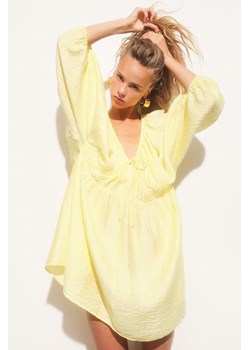 H & M - Obszerna sukienka z domieszką lyocellu - Żółty ze sklepu H&M w kategorii Sukienki - zdjęcie 169679631