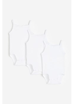 H & M - Bawełniane body 3-pak - Biały ze sklepu H&M w kategorii Body niemowlęce - zdjęcie 169679720