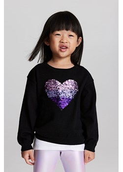 H & M - Sweter z odwracanym cekinowym motywem - Czarny ze sklepu H&M w kategorii Swetry dziewczęce - zdjęcie 169679763