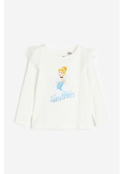 H & M - Top z nadrukami i falbanką - Biały ze sklepu H&M w kategorii Bluzki dziewczęce - zdjęcie 169679930