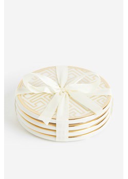 H & M - Porcelanowa podkładka pod szklanki 4-pak - Złoty ze sklepu H&M w kategorii Podkładki na stół - zdjęcie 169679931