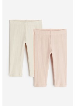 H & M - Legginsy 2-pak - Pomarańczowy ze sklepu H&M w kategorii Legginsy niemowlęce - zdjęcie 169680000