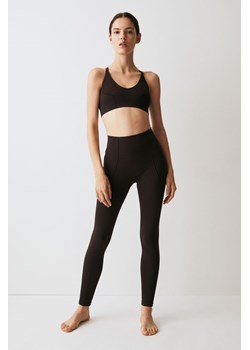 H & M - Bezszwowe legginsy sportowe DryMove - Brązowy ze sklepu H&M w kategorii Spodnie damskie - zdjęcie 169680044