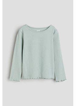 H & M - Dżersejowy top z długim rękawem - Zielony ze sklepu H&M w kategorii Bluzki dziewczęce - zdjęcie 169680123