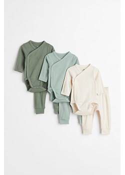 H & M - Bawełniany komplet 6-częściowy - Zielony ze sklepu H&M w kategorii Komplety niemowlęce - zdjęcie 169680183