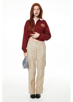 H & M - Płócienne spodnie cargo - Beżowy ze sklepu H&M w kategorii Spodnie damskie - zdjęcie 169680192