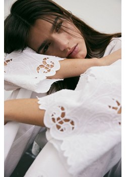H & M - Piżama z haftem angielskim - Biały ze sklepu H&M w kategorii Piżamy damskie - zdjęcie 169680230