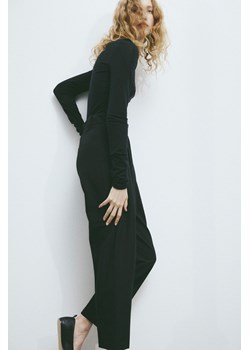 H & M - Zwężane spodnie z domieszką lnu - Czarny ze sklepu H&M w kategorii Spodnie damskie - zdjęcie 169680334