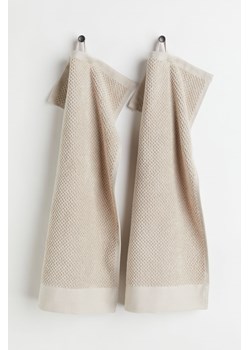 H & M - Ręcznik frotte dla gości 2-pak - Beżowy ze sklepu H&M w kategorii Ręczniki - zdjęcie 169680404